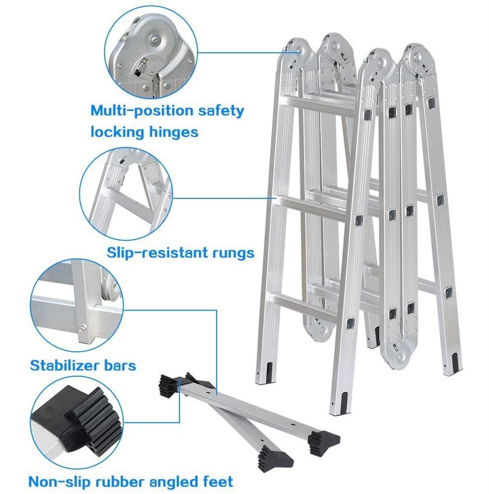 12 feet aluminium multi-purpose folding ladder details