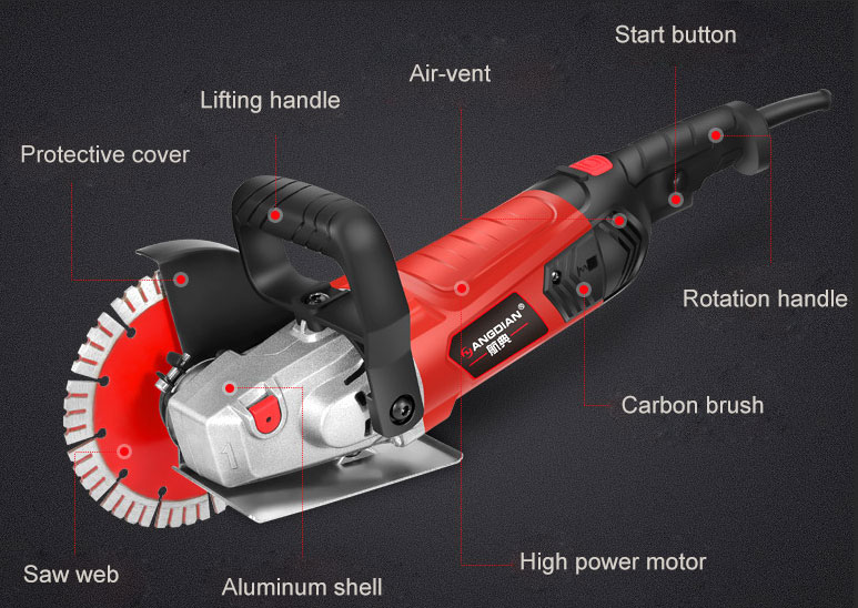 1600W wall chasher grooving machine details
