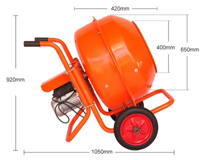 160L electric mini concrete mixer dimension