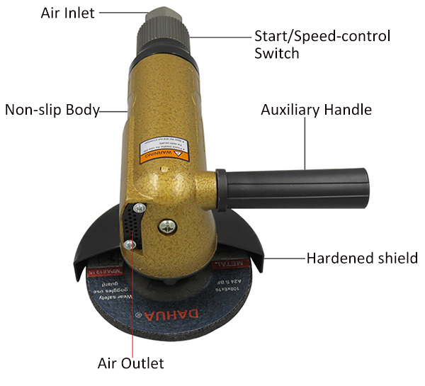 4 inch air angle grinder details