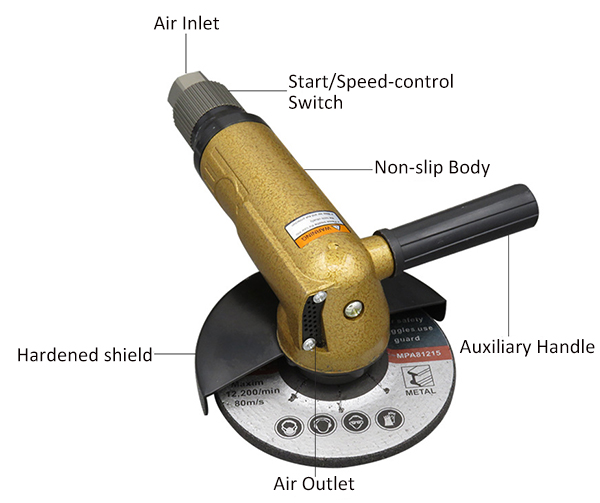 5 inch air angle grinder details