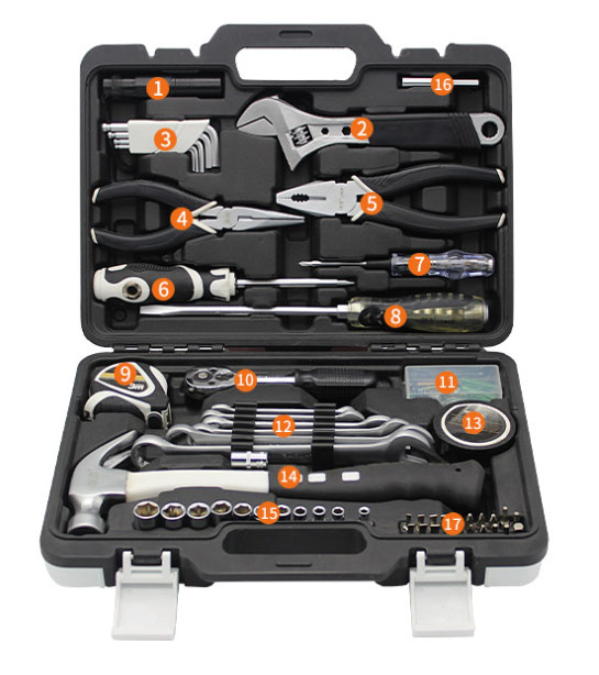 75-Piece Household Hand Tool Set Details