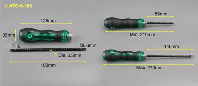 PH2-SL6 Magnetic Phillips and Slotted Screwdriver