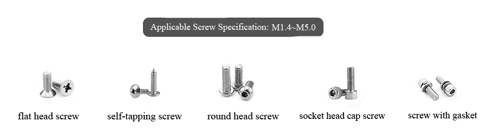 Applicable Screws of Digging Automatic Screw Feeder, M1.4~M5.0 