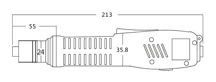 Dimension Drawing of Brushless Electric Screwdriver, Torque 10/15/20/25 kgf