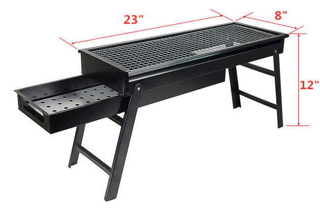 Folding charcoal grill dimension