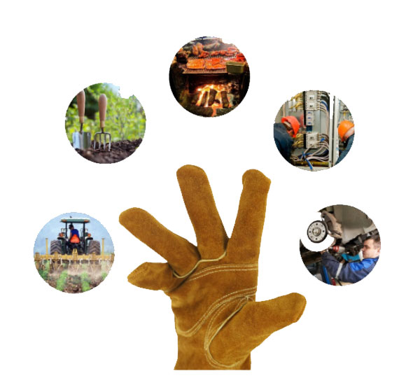 Leather gardening gloves applications