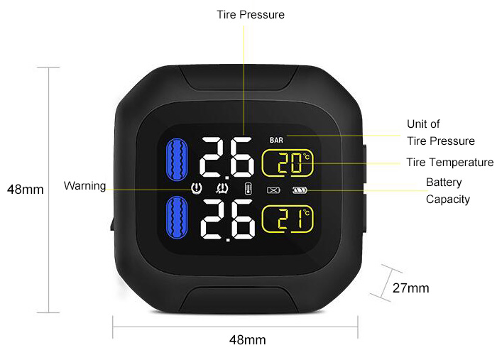 Motorcycle Tire Pressure Monitoring System Display