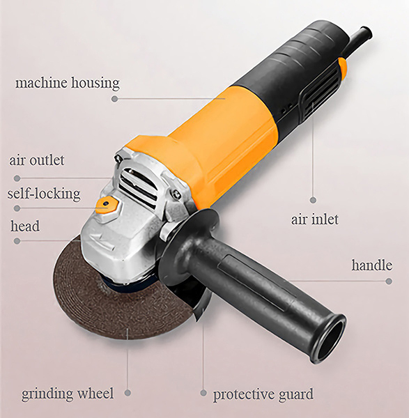 Structure of 7, 9 Inch Angle Grinder, 6500/8000 rpm, 11~21 Amps