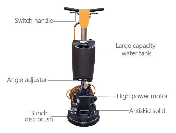 Structure Diagram of 1.0HP Floor Polisher Machine, 150rpm, 13 in