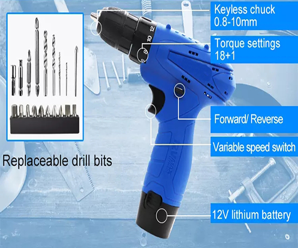 Structure of 12V 18mm Cordless Drill, Model 0712D