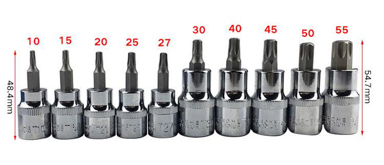 Torx Bit Sockets T10-T55 Sizes