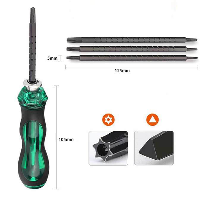 Triangle and Torx Security Screwdriver Sizes