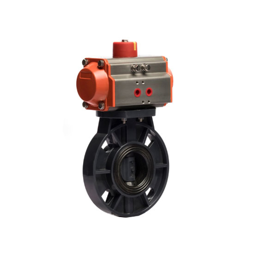 4" (DN100) Pneumatic PVC Butterfly Valve