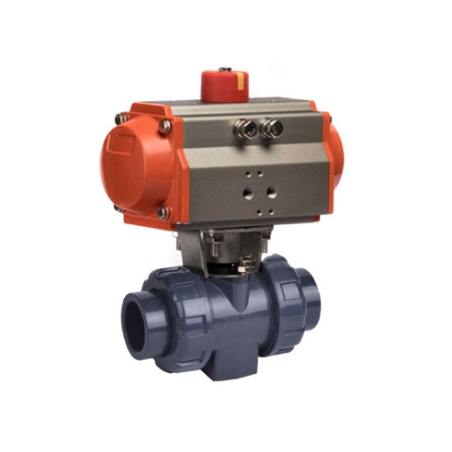 2" Pneumatic Actuated PVC Ball Valve, 2 Way