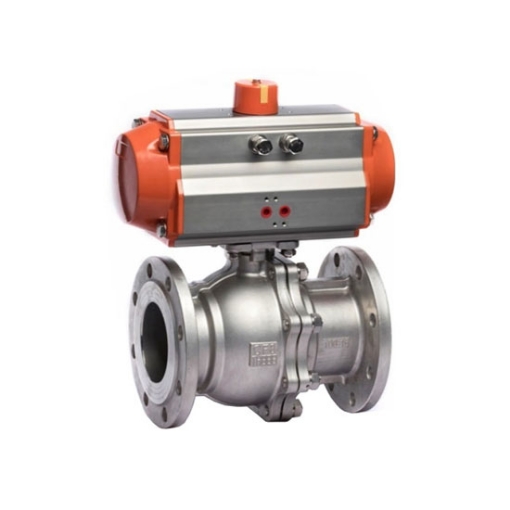 6" Pneumatic Actuated Flanged Ball Valve, 2 Way