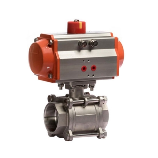 1-1/2" Pneumatic Actuated Ball Valve, 2 Way, Stainless Steel