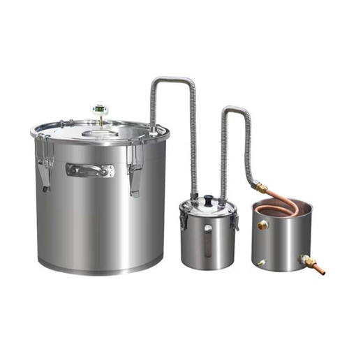 5 Gallons Zerone Distiller 3 Pot Distiller System Small Home Brew Wine Making Kit Water Distiller Boiler Making Equipment with 4 Clamps