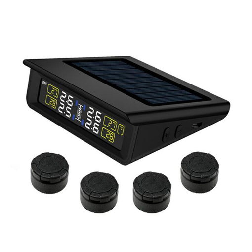 Solar Power Car TPMS with 4 Tire Sensors