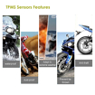 Motorcycle TPMS with 2 Tire Sensors
