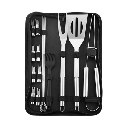 Stainless Steel BBQ Tool Set, 16 Piece, Carry Bag