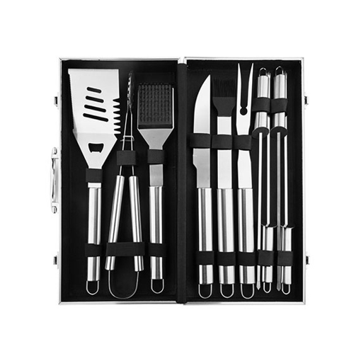 10PCS Luxury BBQ Tool Set with Case, Stainless Steel