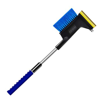 Stainless Steel Plated Ice Scraper With Rubber Edge - Compact Car Windshield Tool (11cm)