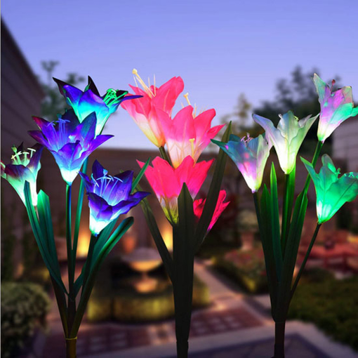 Garden LED Solar Powered Lily Flower Light