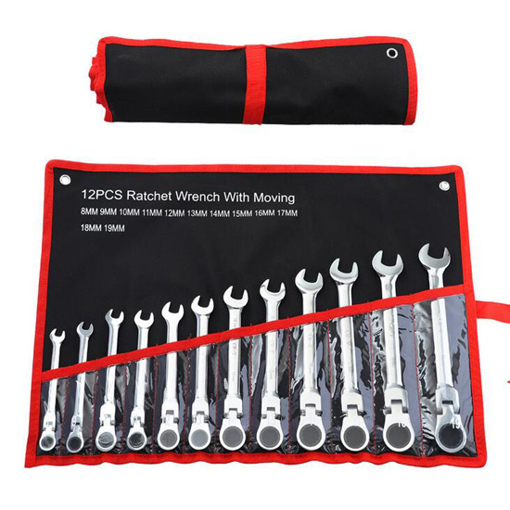 12-Piece Ratcheting Combination Wrench Set, 8mm-19mm