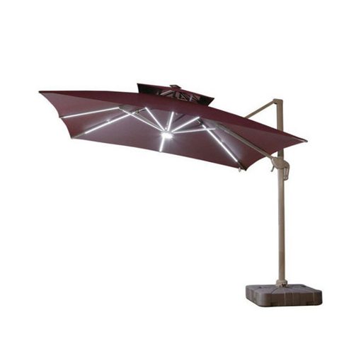8 FT Lighted Cantilever Patio Outdoor Umbrella