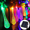 20 ft. 30 LED Outdoor Solar Water Drop String Lights