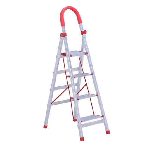 4 Steps Folding Aluminium Ladder with Platform