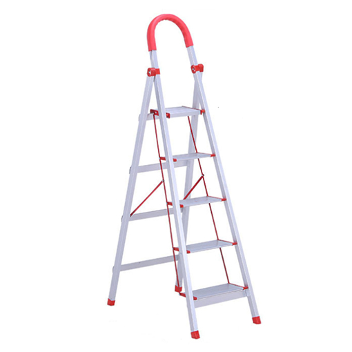 5 Steps Folding Aluminium Ladder with Platform