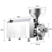 Commercial Stainless Steel Grain Grinder, 2.2kW, 30-50kg/h