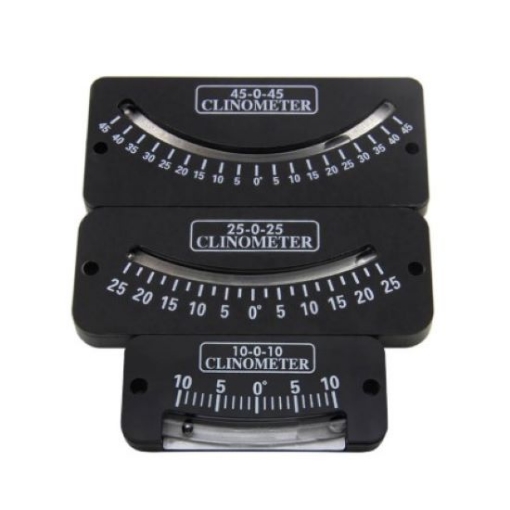 Mechanical Inclinometer with Bubble Level, 10°/25°/ 45°Range