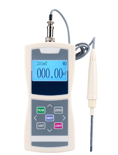 Portable Gauss Meter with Probe, 200/2000mT, Accuracy Level 1/2/5