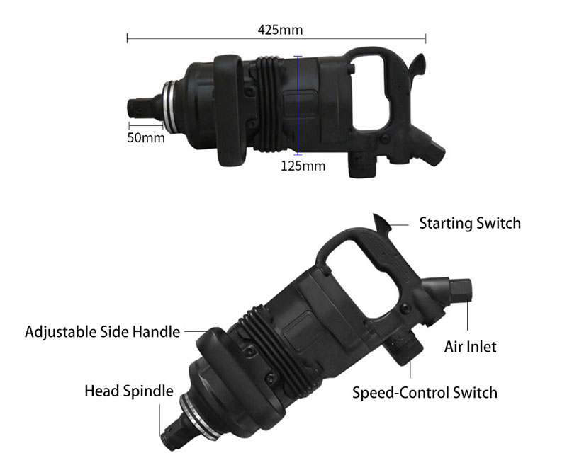 1 inch Air Impact Wrench 1600 ft/lb Details