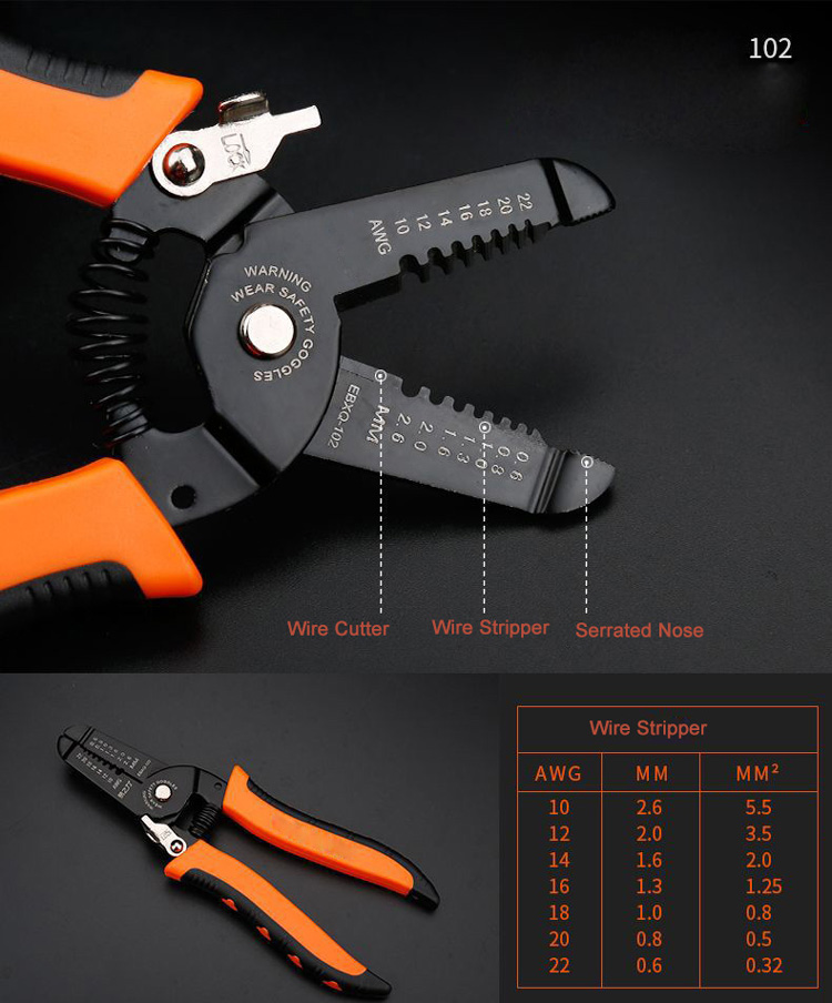 10-22 AWG Wire Stripping Tool with Cutter