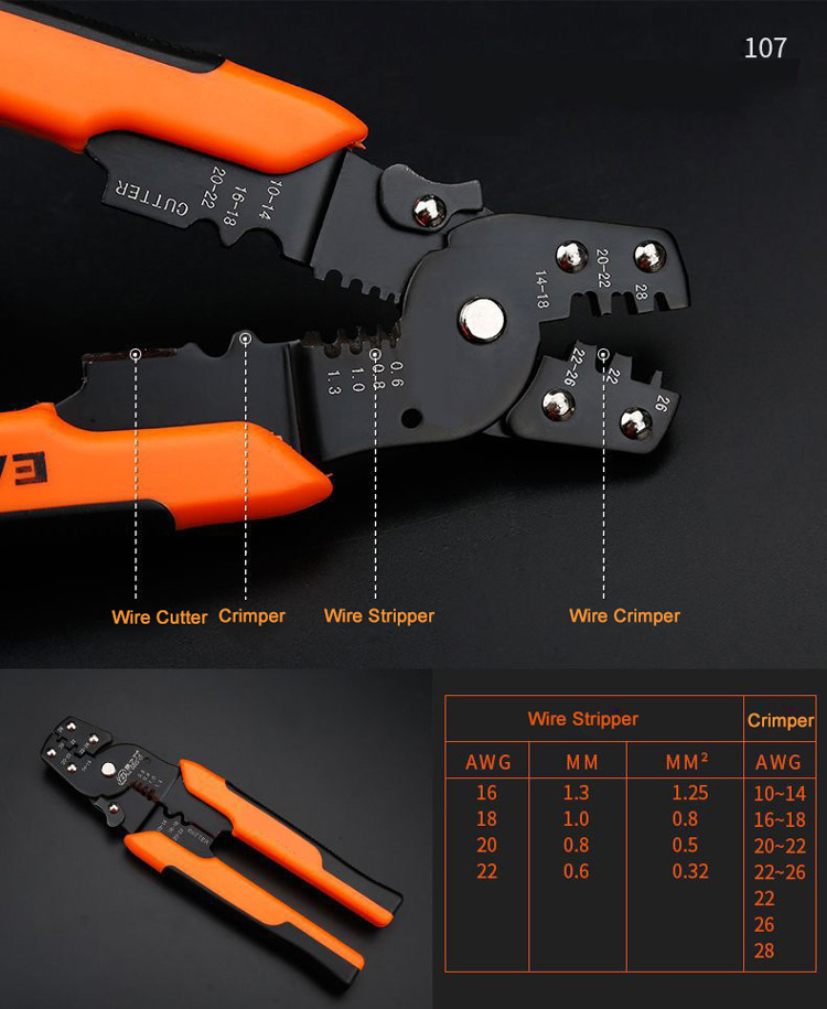 10-28 AWG Wire Crimper Stripper and Cutter