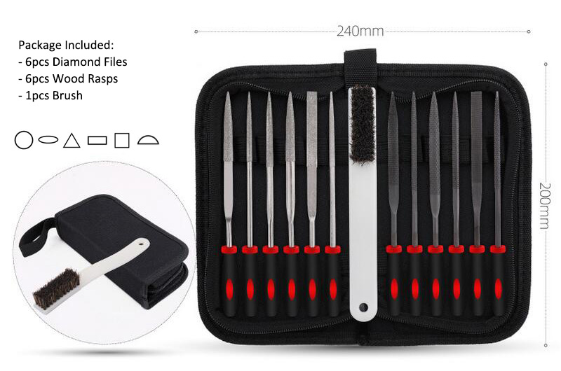 13pcs Diamond Ffiles and Wood Rasps Set