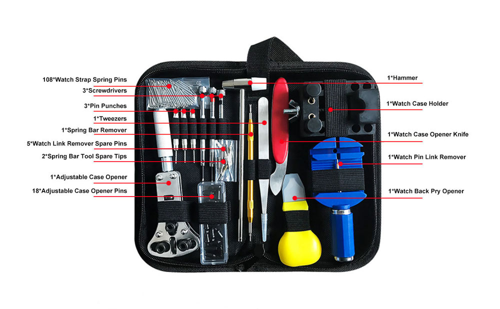 147 Piece Watch Repair Tool Kit Details