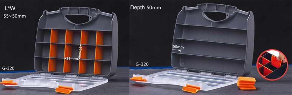 15-Compartments Small Parts Organizer Box Size