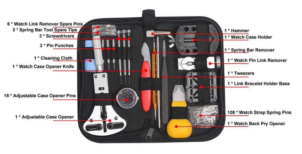 151PCS Watch Repair Tool Kit Details