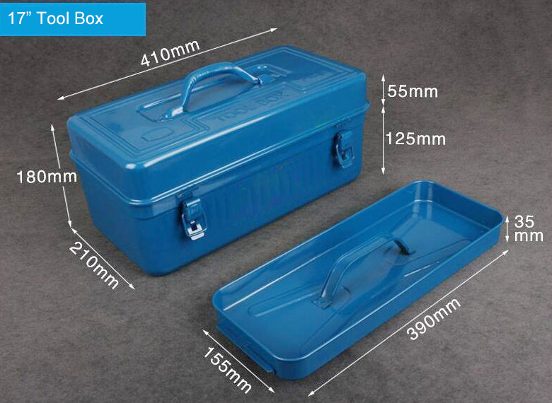 17-inch Metal Portable Tool Box Size