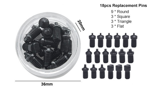 18PCS Replacement Pins for Watch Cack Case Opener