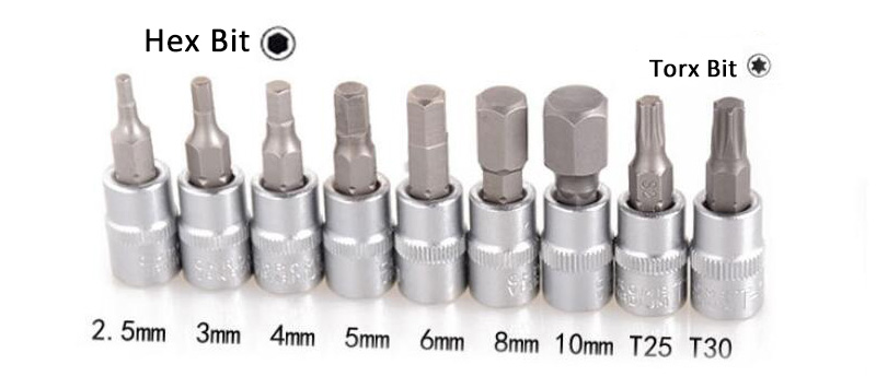 1/4" 2-14Nm Torque Wrench Bit Sizes