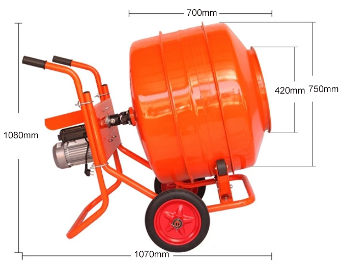 280L mini electric concrete mixer machine dimension