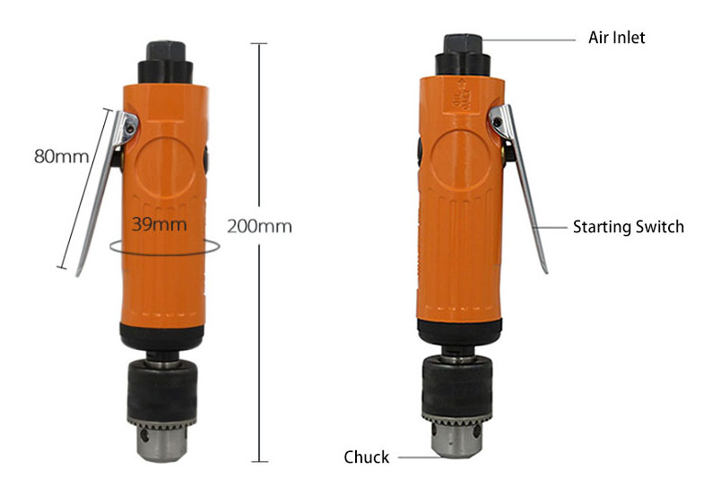 3/8 inch Straight Air Drill 1800rpm Details