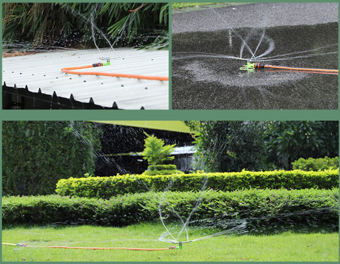 3 Arm Metal Rotating Garden Sprinkler Application