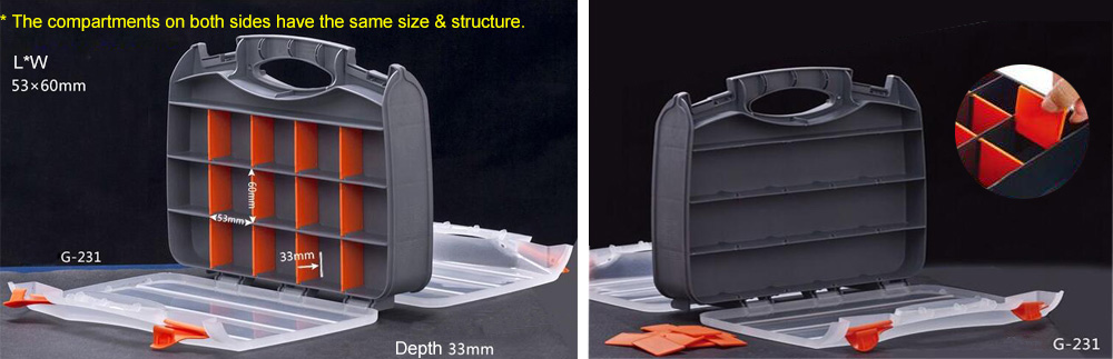 25/30 Compartments Double Sided Small Parts Organizer